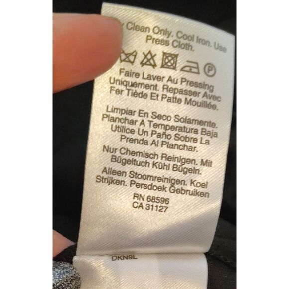 NWT DKNY Balloon Half Sleeve Faux Wrap Midi Dress Size 8 Black Cocktail Evening - Picture 9 of 10